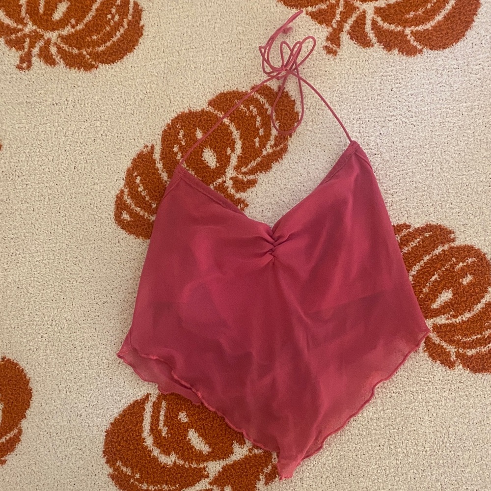 SHEIN Pink Halter Crop Top